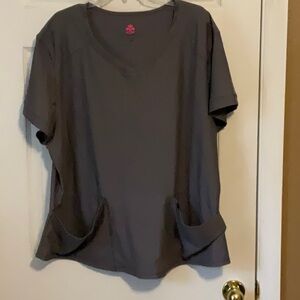 Natural Uniforms Scrub Medical Top Women’s Gray Modern Fit Cool Stretch Size 3XL